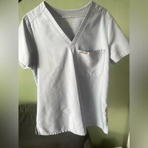 Light Blue V-Neck Scrub Top